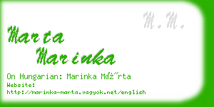 marta marinka business card